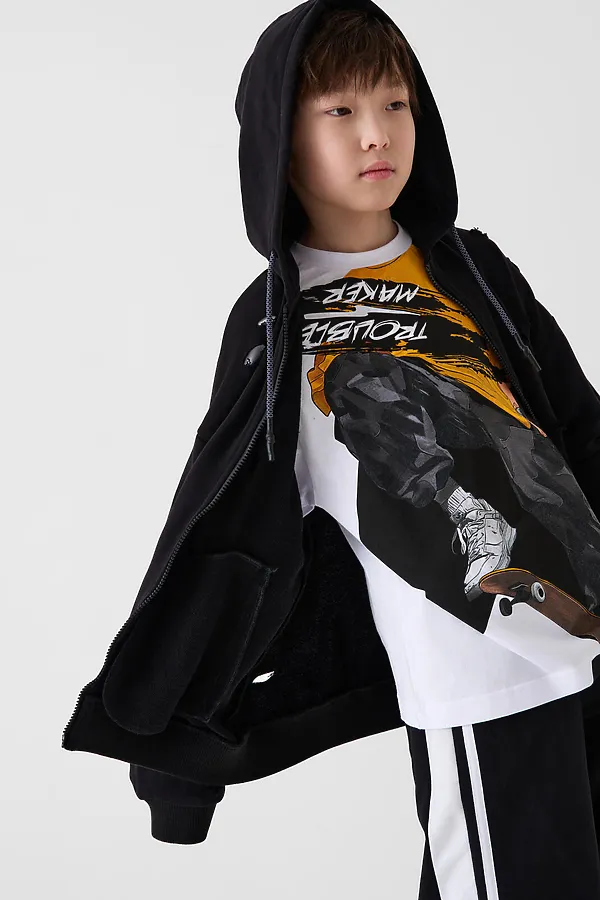 Толстовка трикотажная для мальчиков PLAYTODAY, черный - фото 2