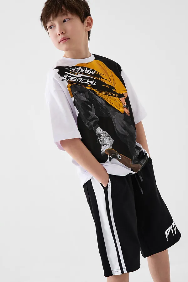 Шорты трикотажные для мальчиков, 2 шт в комплекте PLAYTODAY, белый,черный,серый - фото 2