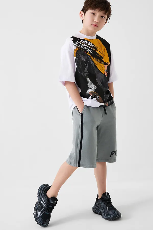 Шорты трикотажные для мальчиков, 2 шт в комплекте PLAYTODAY, белый,черный,серый - фото 2