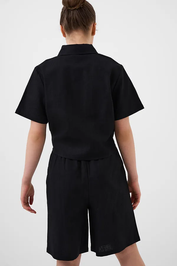 Комплект текстильный для девочек: рубашка, шорты PLAYTODAY, черный - фото 2