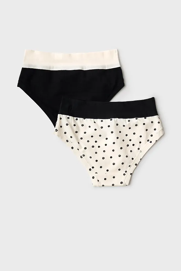 Трусы трикотажные для девочек, 2 шт в комплекте PLAYTODAY, черный,бежевый - фото 2