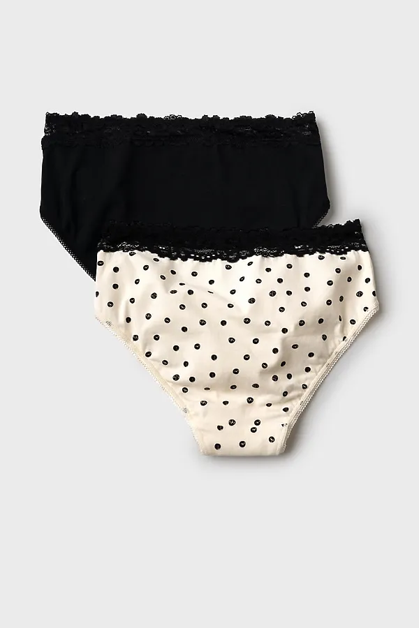 Трусы трикотажные для девочек, 2 шт в комплекте PLAYTODAY, черный,бежевый - фото 2