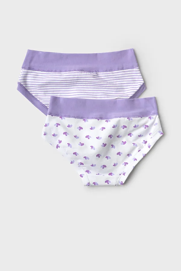 Трусы трикотажные для девочек, 2 шт в комплекте PLAYTODAY, белый,светло-сиреневый,сиреневый - фото 2
