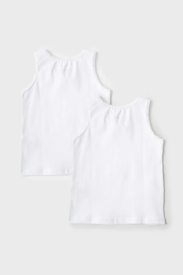 Майка трикотажная для девочек, 2 шт в комплекте PLAYTODAY, белый - фото 2