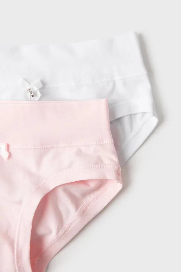 Трусы трикотажные для девочек, 2 шт в комплекте PLAYTODAY, белый,светло-розовый - фото 2