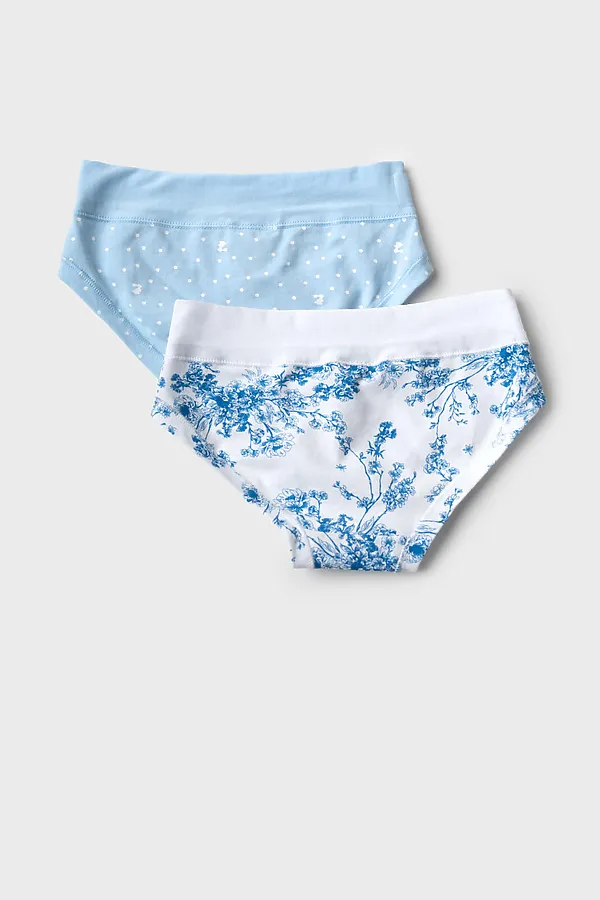 Трусы трикотажные для девочек, 2 шт в комплекте PLAYTODAY, белый,голубой,тёмно-синий - фото 2
