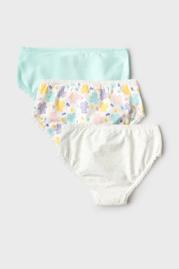 Трусы трикотажные для девочек, 3 шт в комплекте PLAYTODAY, разноцветный - фото 2