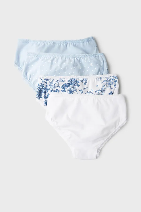 Трусы трикотажные для девочек, 4 шт в комлекте PLAYTODAY, белый,голубой,тёмно-синий - фото 2