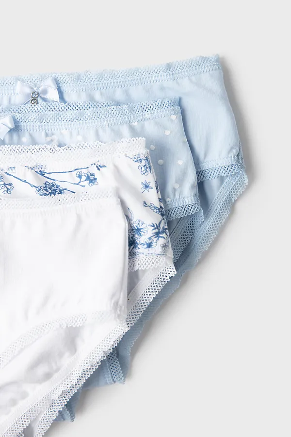 Трусы трикотажные для девочек, 4 шт в комлекте PLAYTODAY, белый,голубой,тёмно-синий - фото 2