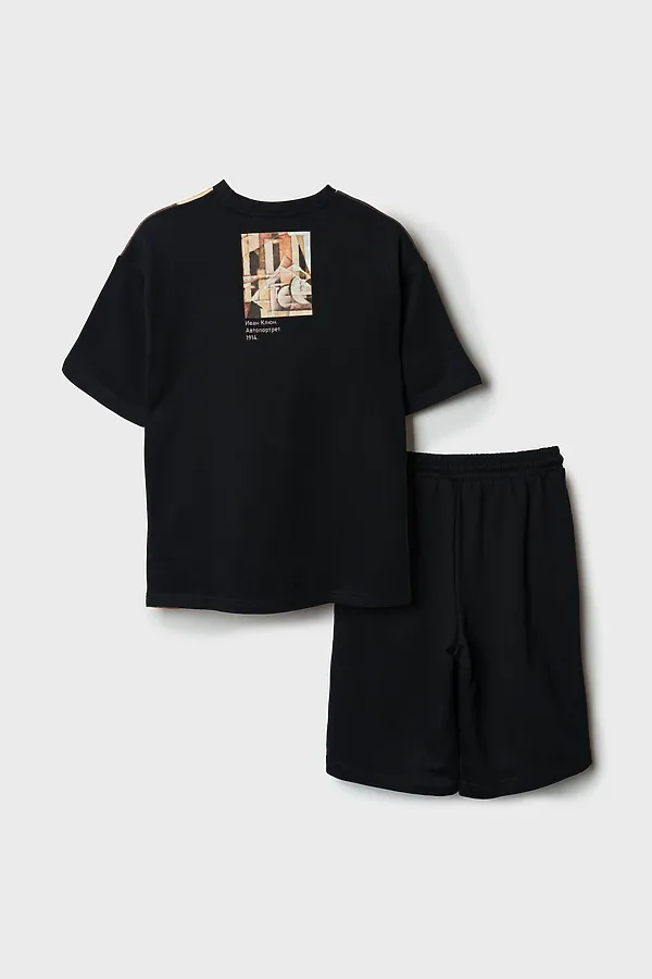 Комплект трикотажный для мальчиков: джемпер (футболка), шорты PLAYTODAY, черный,белый - фото 2