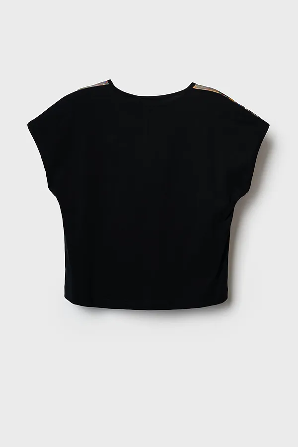 Фуфайка трикотажная для женщин (футболка) PLAYTODAY, черный,белый - фото 2