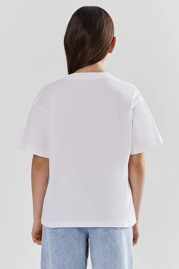 Футболка для девочек MARK FORMELLE, белый +печать9 - фото 2