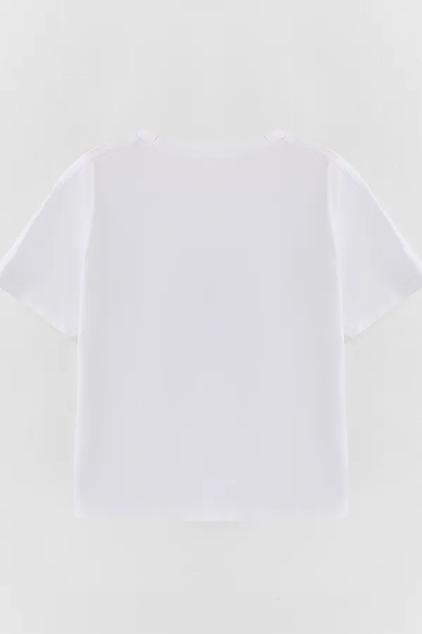 Футболка для девочек MARK FORMELLE, белый +печать9 - фото 2