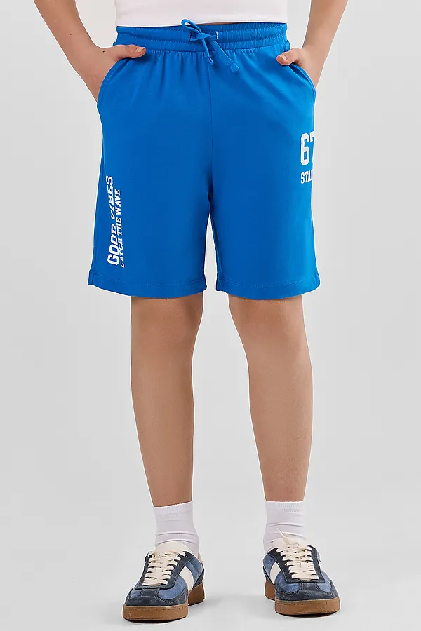 Шорты для мальчиков MARK FORMELLE, ярко -синий +печать1 - фото 2