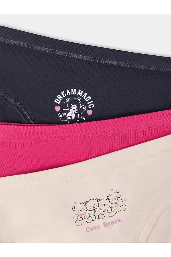 Трусы для девочек (3шт.) MARK FORMELLE, жасмин +печать - фото 2