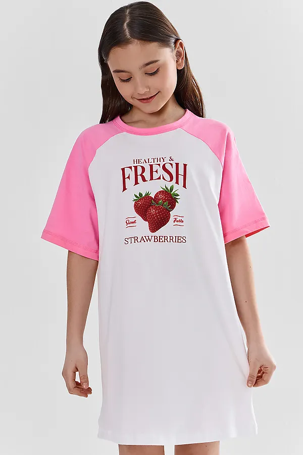 Сорочка ночная для девочек MARK FORMELLE, белый +печать2 - фото 2