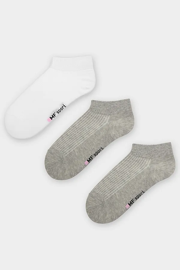 Носки женские (3 пары) MARK FORMELLE, белый /св.сер.мел /сер.меланж/ - фото 2