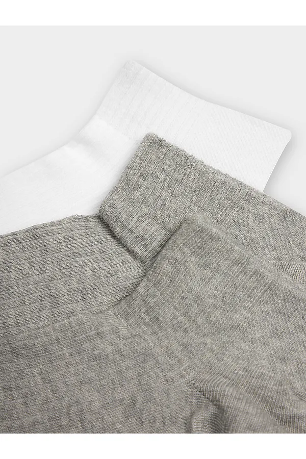 Носки женские (3 пары) MARK FORMELLE, белый /св.сер.мел /сер.меланж/ - фото 2