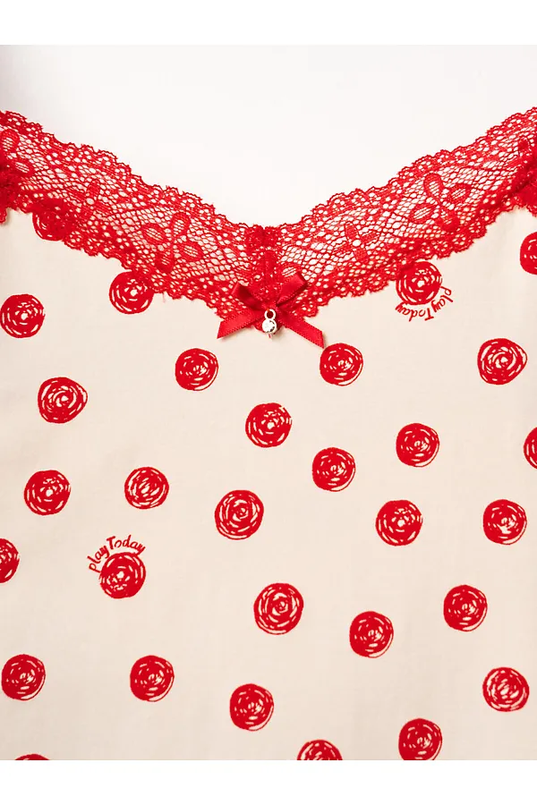 Сорочка ночная текстильная для девочек PLAYTODAY, красный - фото 2