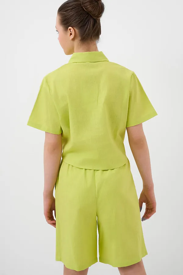 Комплект текстильный для девочек: рубашка, шорты PLAYTODAY, светло-зеленый - фото 2