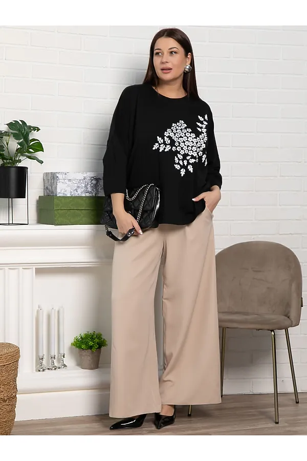 Блуза Ромашка LADY TAIGA, черная - фото 2