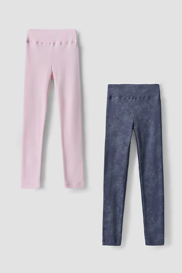 Леггинсы для девочек (2шт.) MARK FORMELLE, графитовый acid wash +розовый acid wash - фото 2