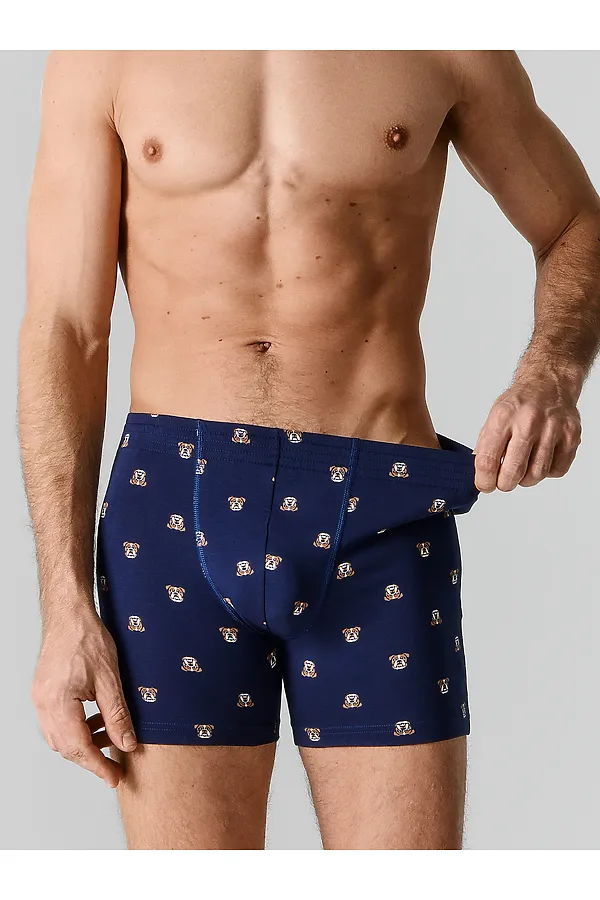 Трусы мужские MARK FORMELLE, бульдоги на т.синем - фото 2