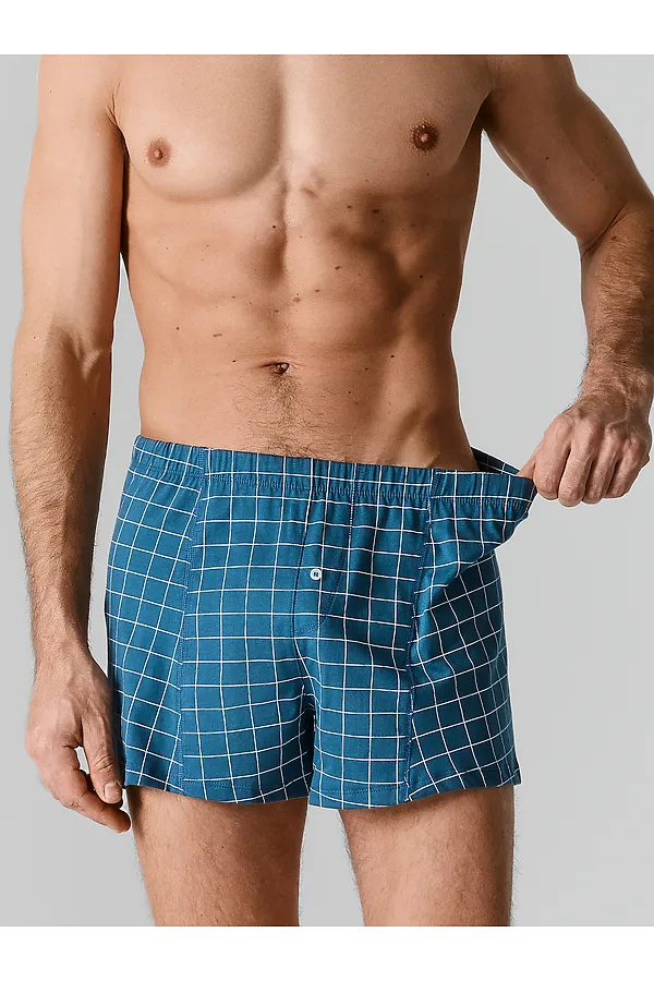Трусы мужские MARK FORMELLE, клетка на морской волне - фото 2