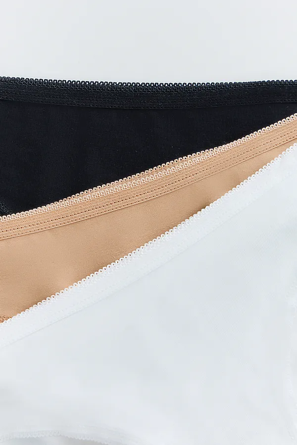 Трусы для девочек (3шт.) MARK FORMELLE, белый + обжаренный миндаль + черный - фото 2