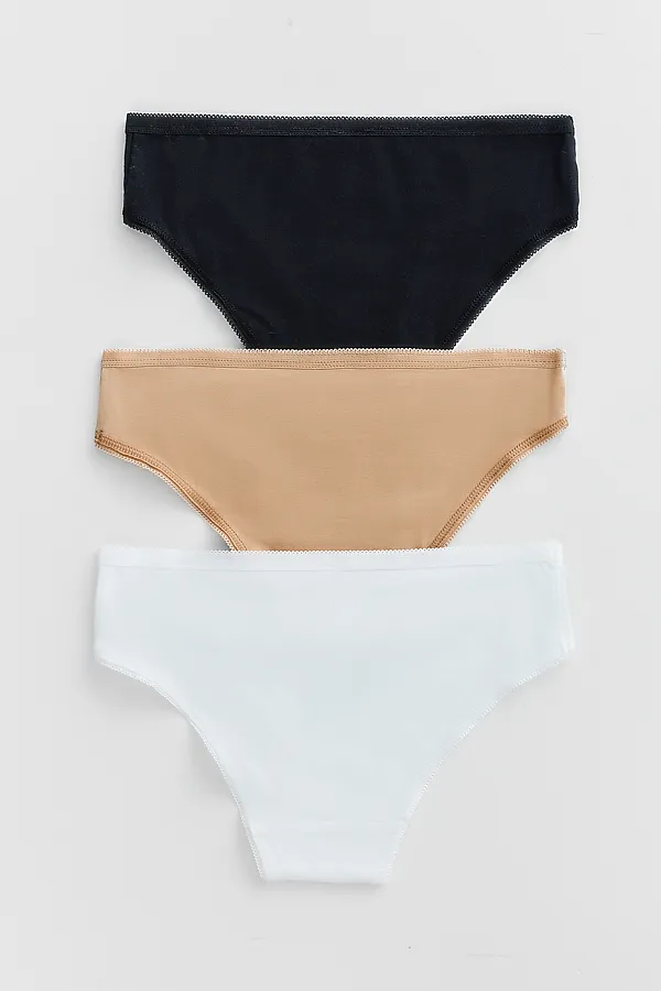 Трусы для девочек (3шт.) MARK FORMELLE, белый + обжаренный миндаль + черный - фото 2