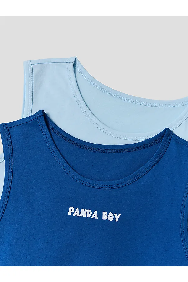 Майка  для мальчиков (2шт) MARK FORMELLE, голубое небо +синий +печать - фото 2