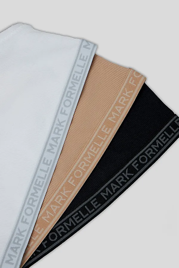 Топ для девочек (3шт.) MARK FORMELLE, белый + обжаренный миндаль + черный - фото 2