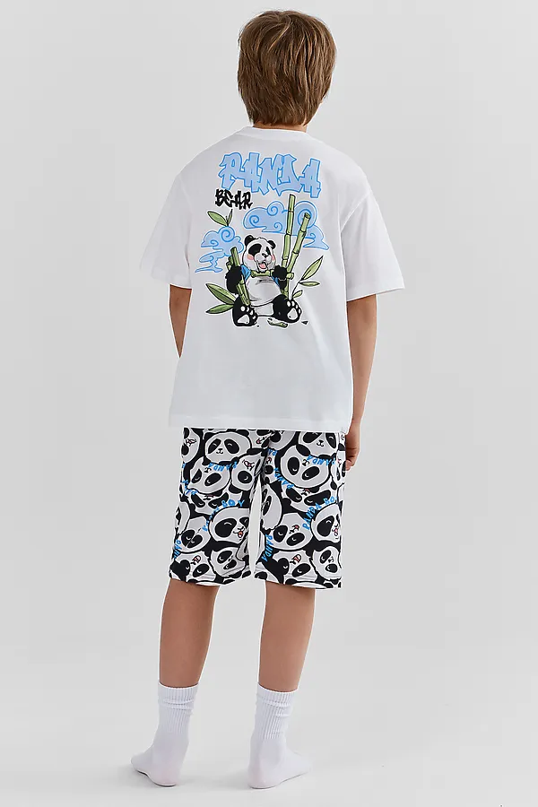 Комплект для мальчиков (джемпер, шорты) MARK FORMELLE, белый +большие панды - фото 2