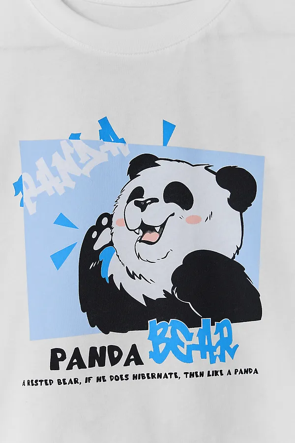 Комплект для мальчиков (джемпер, шорты) MARK FORMELLE, белый +большие панды - фото 2