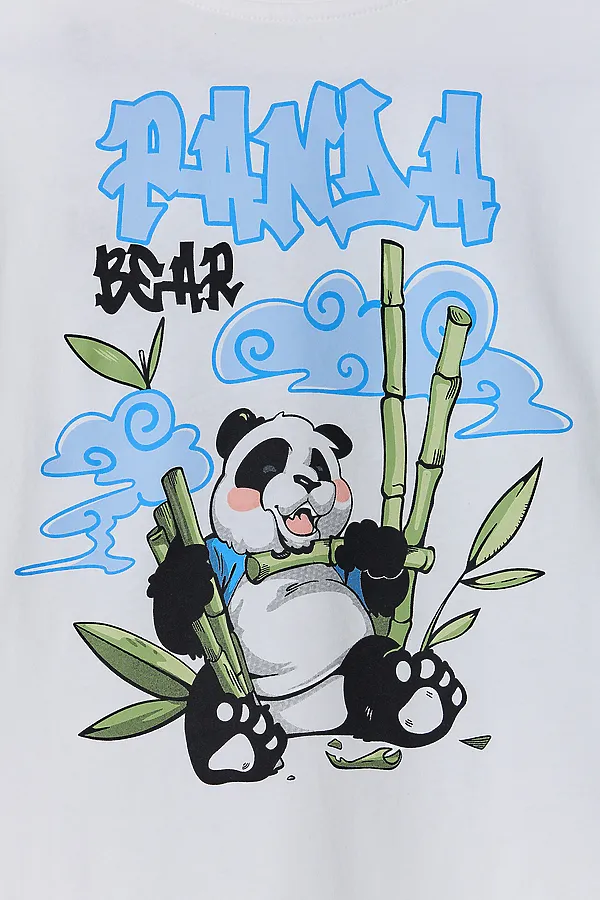 Комплект для мальчиков (джемпер, шорты) MARK FORMELLE, белый +большие панды - фото 2