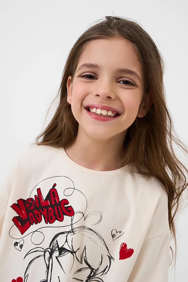 Комплект трикотажный для девочек: фуфайка (футболка), шорты PLAYTODAY, красный - фото 2