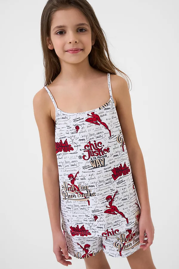 Пижама трикотажная для девочек PLAYTODAY, разноцветный - фото 2