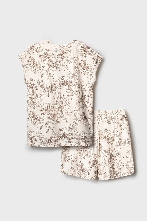 Пижама текстильная для женщин PLAYTODAY, молочный,коричневый - фото 2