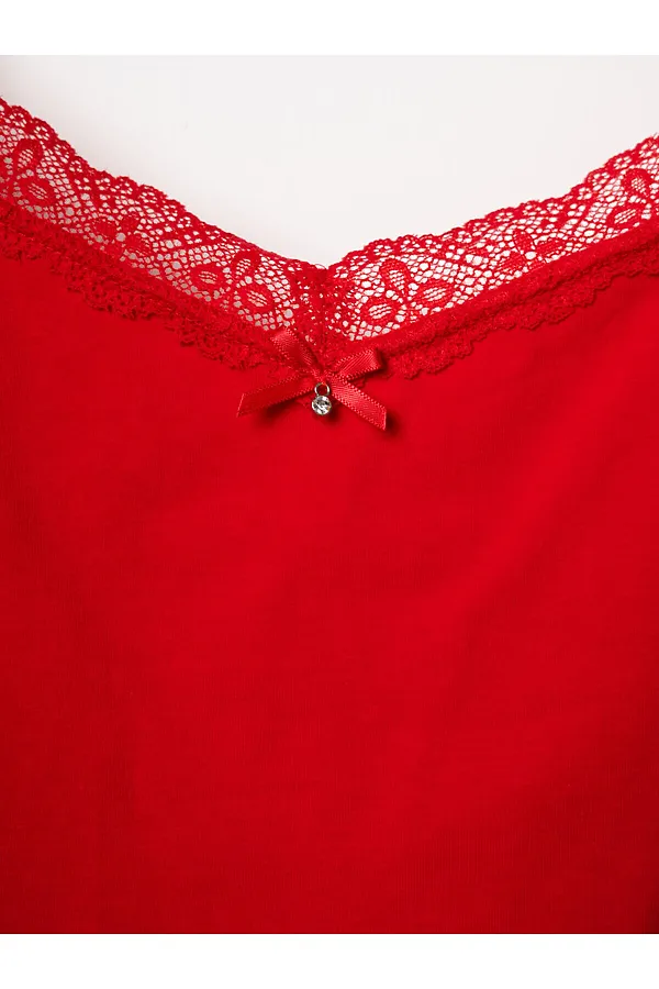 Пижама текстильная для женщин PLAYTODAY, красный - фото 2