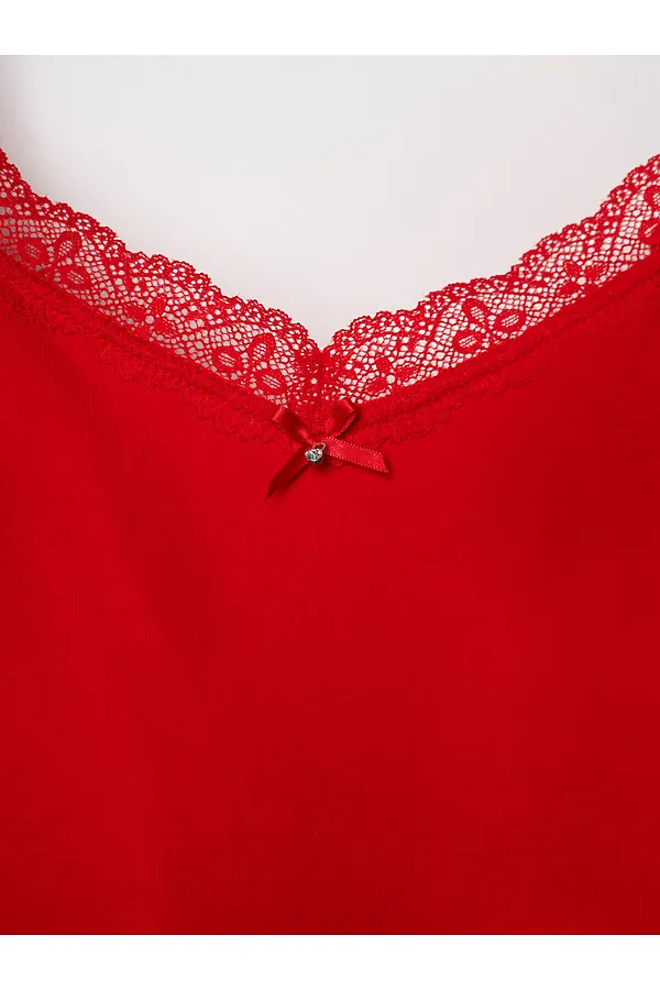 Сорочка ночная текстильная для женщин PLAYTODAY, красный - фото 2