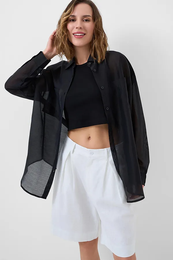 Шорты текстильные для женщин PLAYTODAY, белый - фото 2