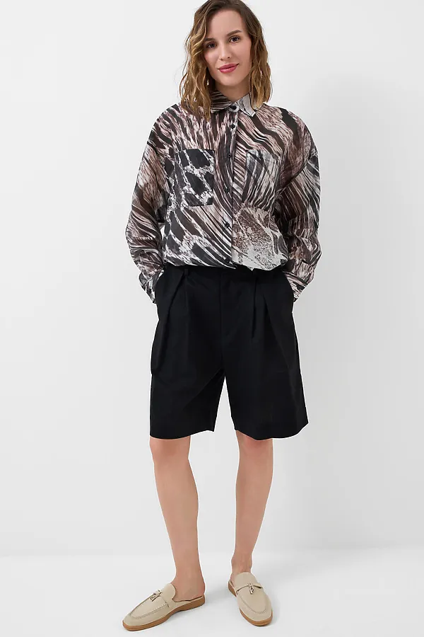 Шорты текстильные для женщин PLAYTODAY, черный - фото 2