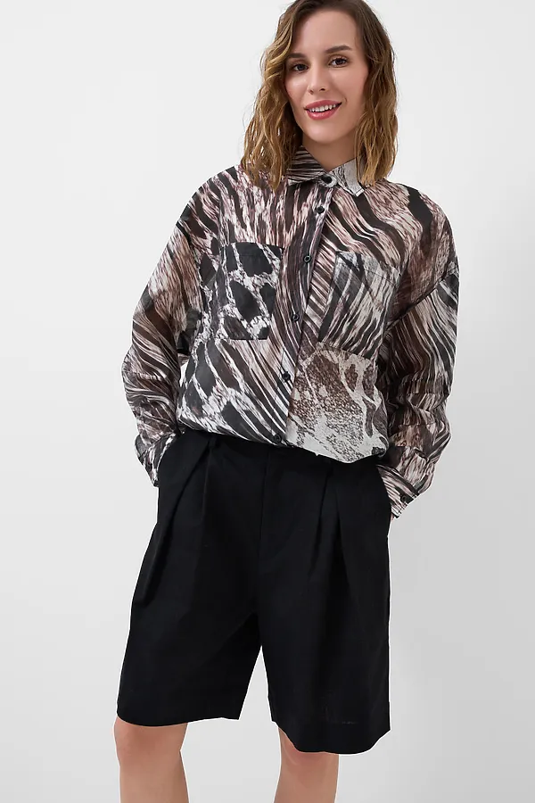 Шорты текстильные для женщин PLAYTODAY, черный - фото 2