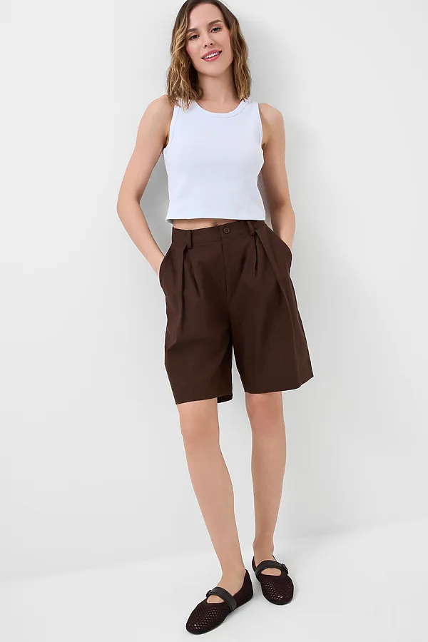 Шорты текстильные для женщин PLAYTODAY, коричневый - фото 2