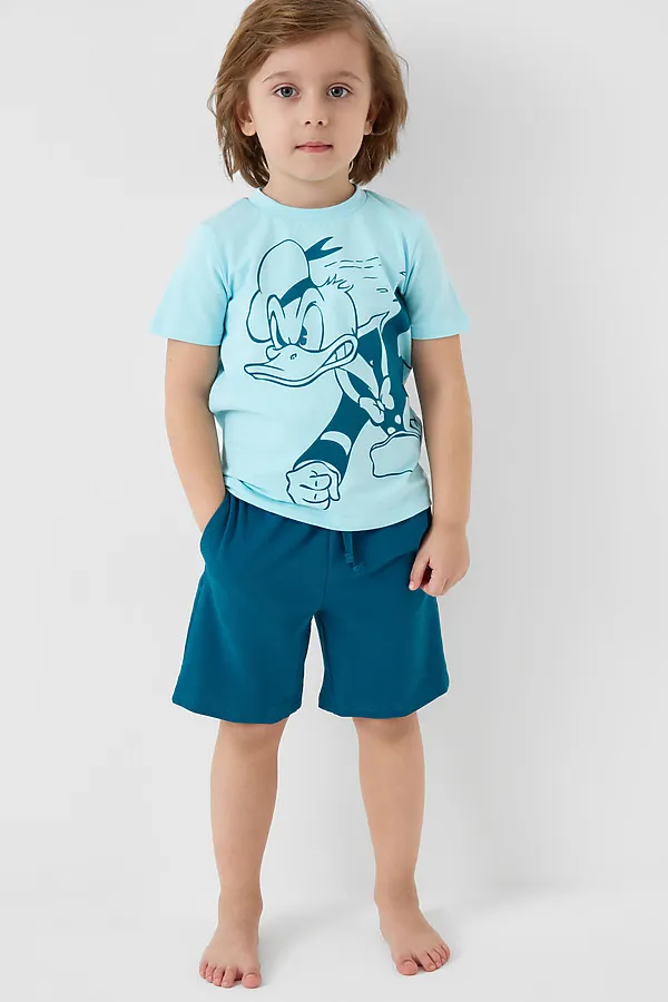 Пижама текстильная для мальчиков PLAYTODAY, голубой,темно-зеленый - фото 2