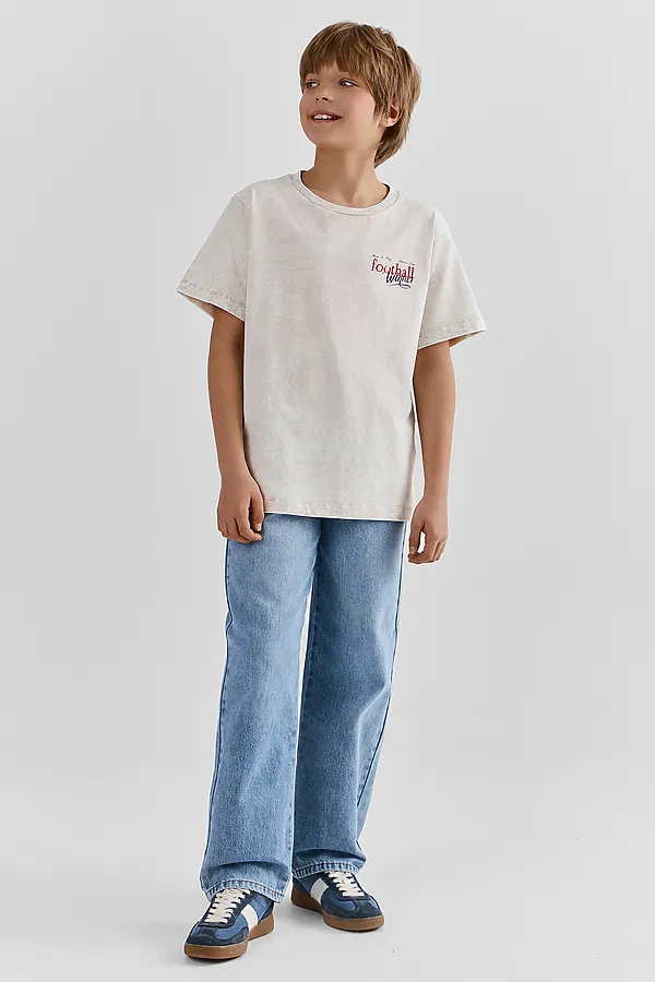 Футболка для мальчиков MARK FORMELLE, acid wash платина +печать - фото 2