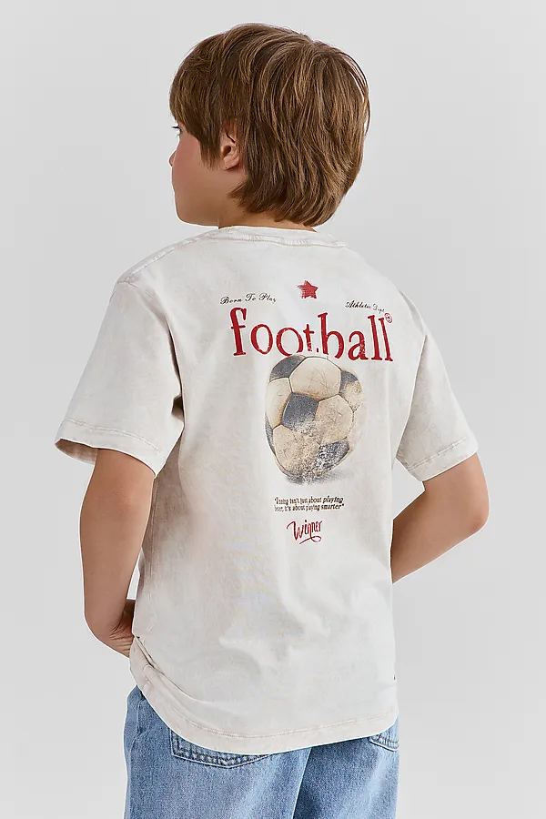Футболка для мальчиков MARK FORMELLE, acid wash платина +печать - фото 2