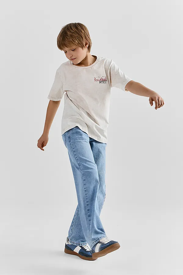 Футболка для мальчиков MARK FORMELLE, acid wash платина +печать - фото 2