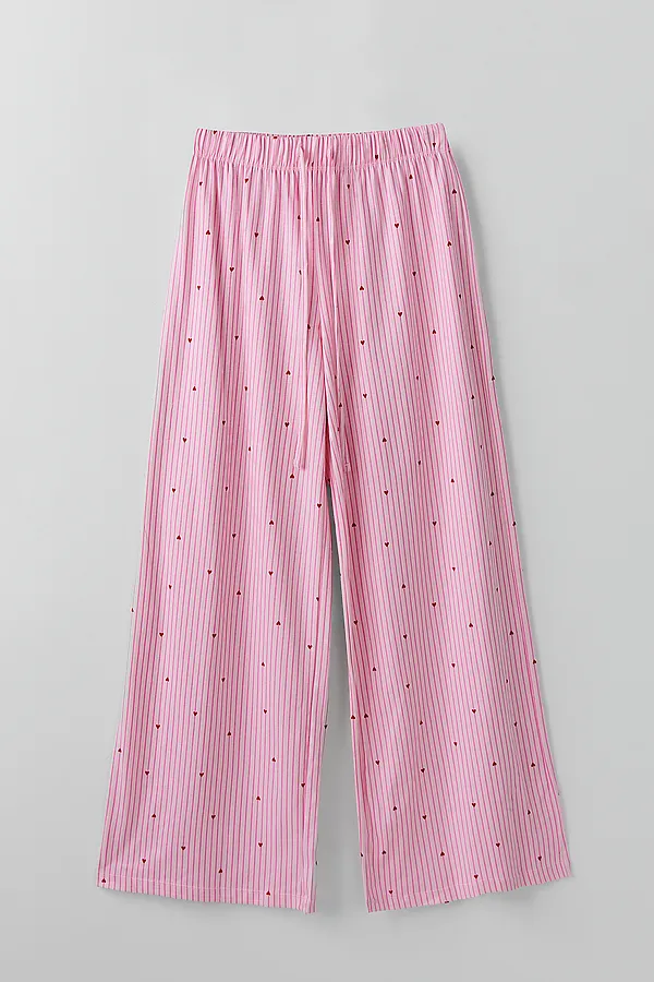 Комплект женский (рубашка, брюки) MARK FORMELLE, красные сердечки на розовой полоске - фото 2