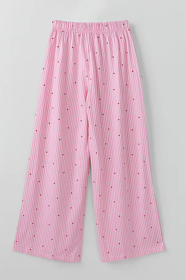 Комплект женский (рубашка, брюки) MARK FORMELLE, красные сердечки на розовой полоске - фото 2